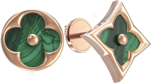 Серьги из золота c малахитом