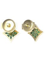 Серьги из лимонного золота c бриллиантами и малахитом