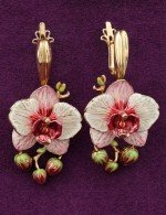 Серьги из золота c эмалью