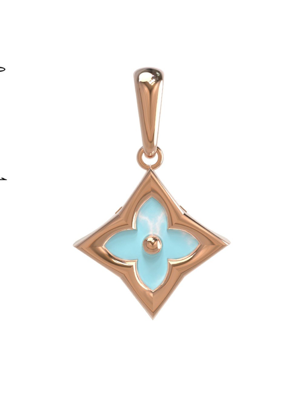 Подвеска из золота c бирюзой