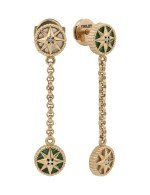 Серьги из золота c бриллиантами, малахитом и перламутром