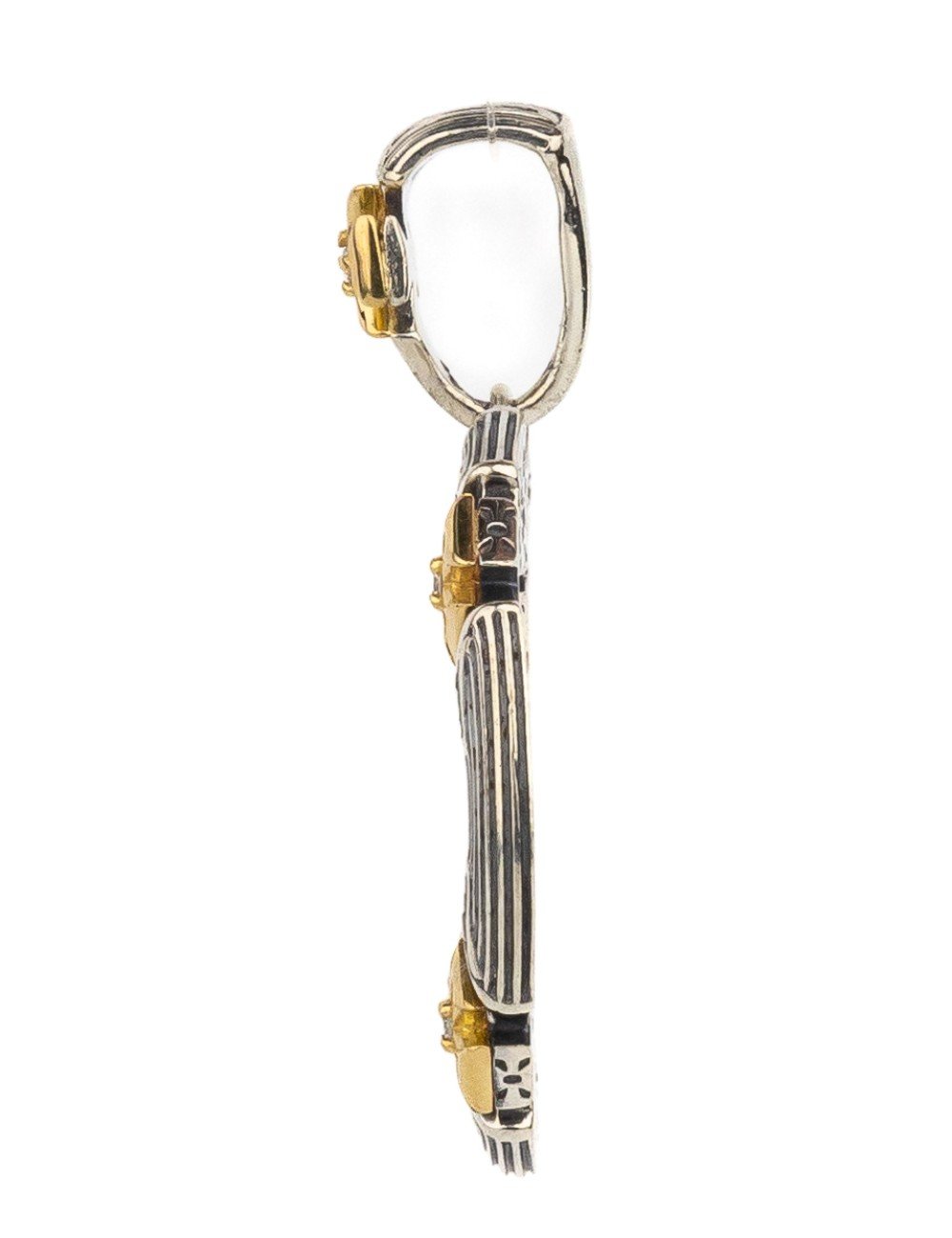 Подвеска из серебра и золота c бриллиантами и рубином