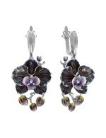 Серьги из белого золота c эмалью