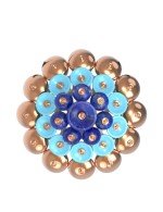 Подвеска из золота c бирюзой и лазуритом