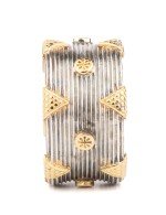 Кольцо из серебра и золота c рубином