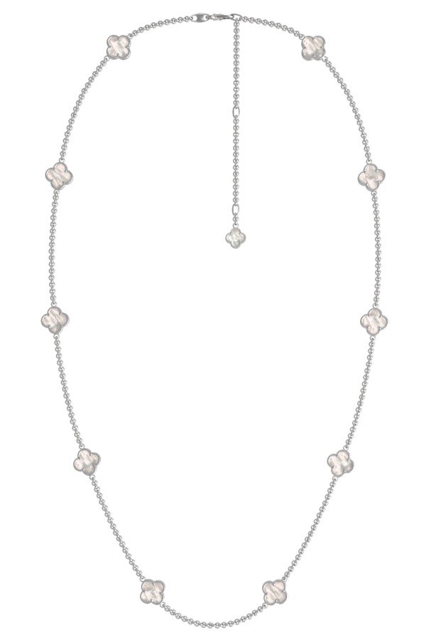 Колье из белого золота c перламутром