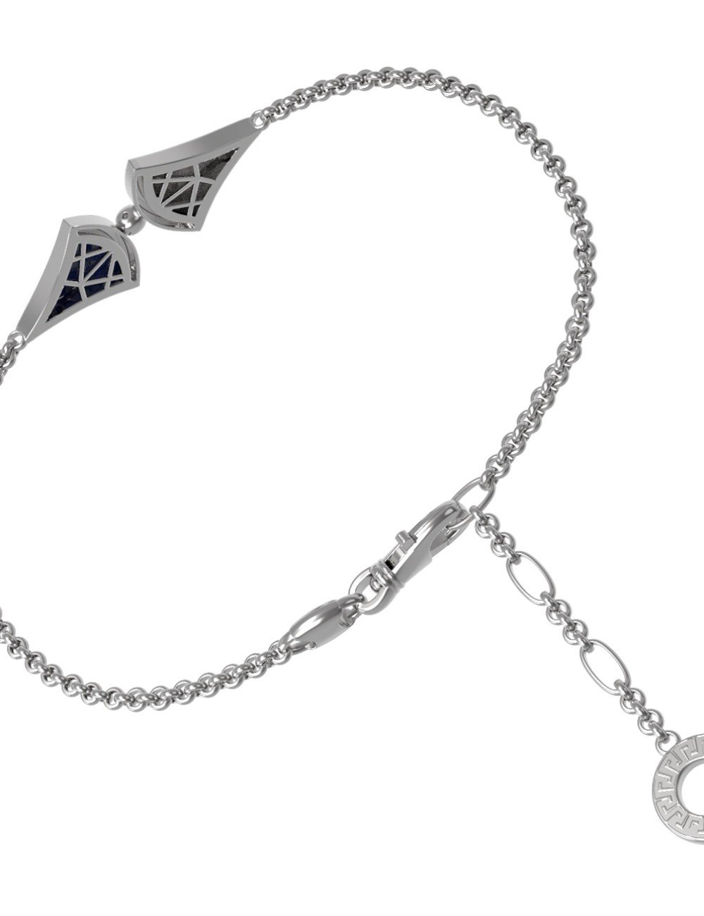 Браслет из белого золота c лазуритом и перламутром