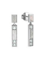 Серьги из белого золота c бриллиантами и перламутром