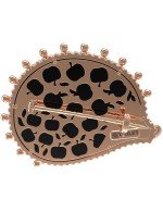 Брошь из золота c эмалью, ониксом и перламутром