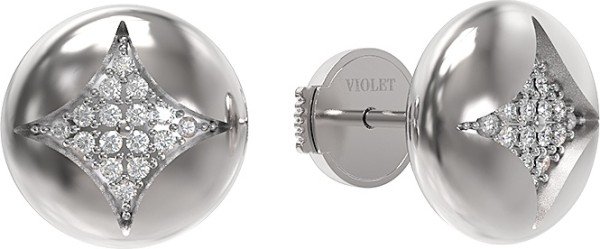 Серьги из белого золота c бриллиантами