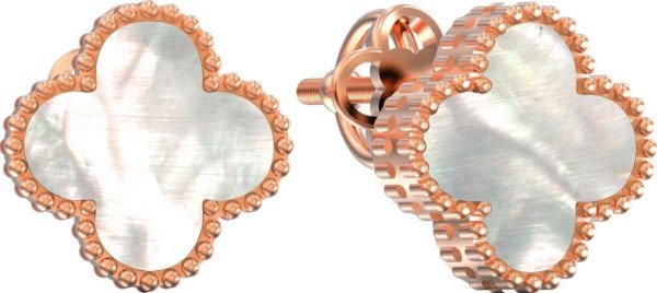 Серьги из золота c перламутром