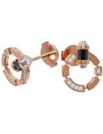 Серьги из золота c бриллиантами и ониксом