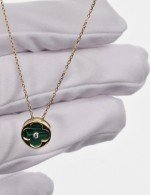 Колье из лимонного золота c бриллиантами и малахитом