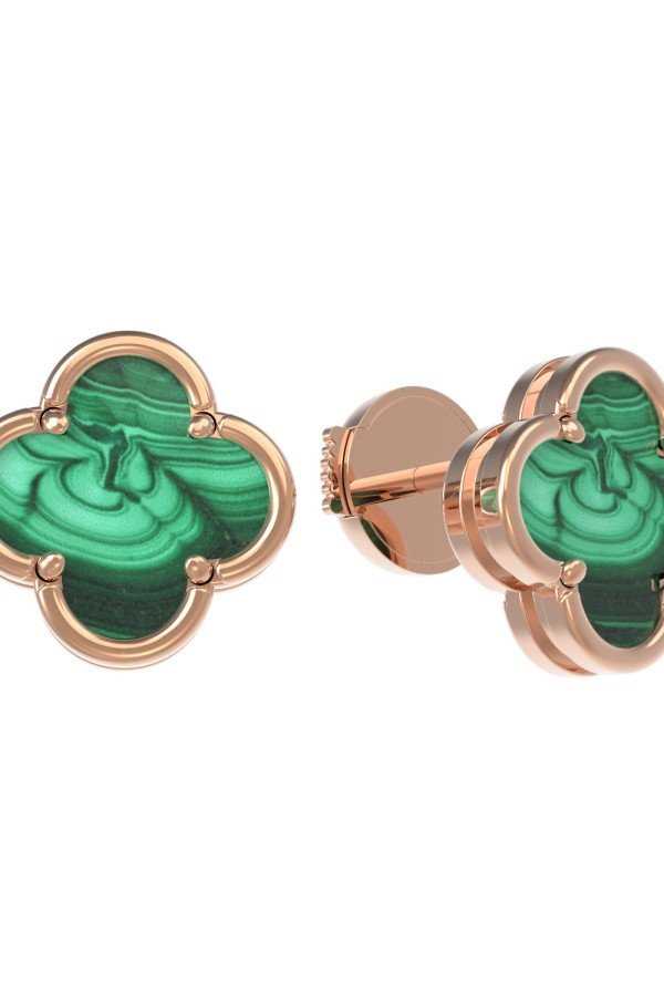 Серьги из золота c малахитом