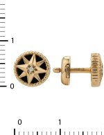 Серьги из золота c бриллиантами и ониксом