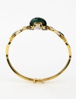 Браслет из лимонного золота c эмалью, фианитом, турмалином и эмалью