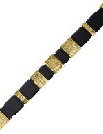 Браслет из лимонного золота c кожаным шнурком