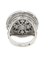 Кольцо из белого золота c эмалью