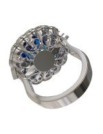 Кольцо из белого золота c бриллиантами и сапфиром