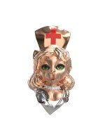 Подвеска из золота c эмалью, бриллиантами и рубином