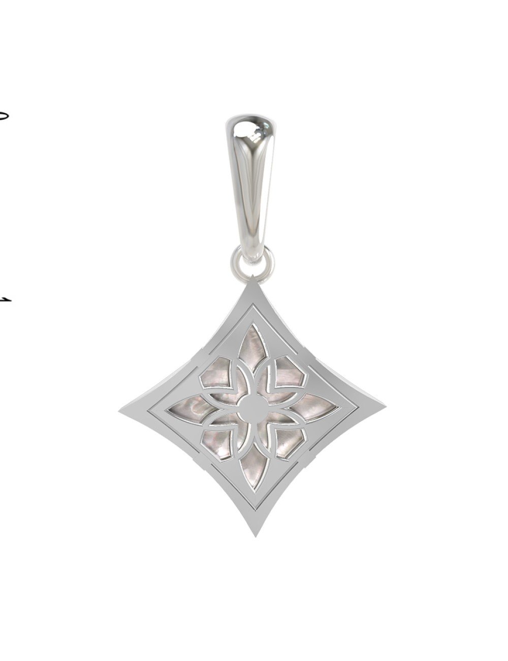 Подвеска из белого золота c перламутром