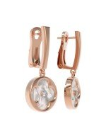 Серьги из золота c бриллиантами и перламутром