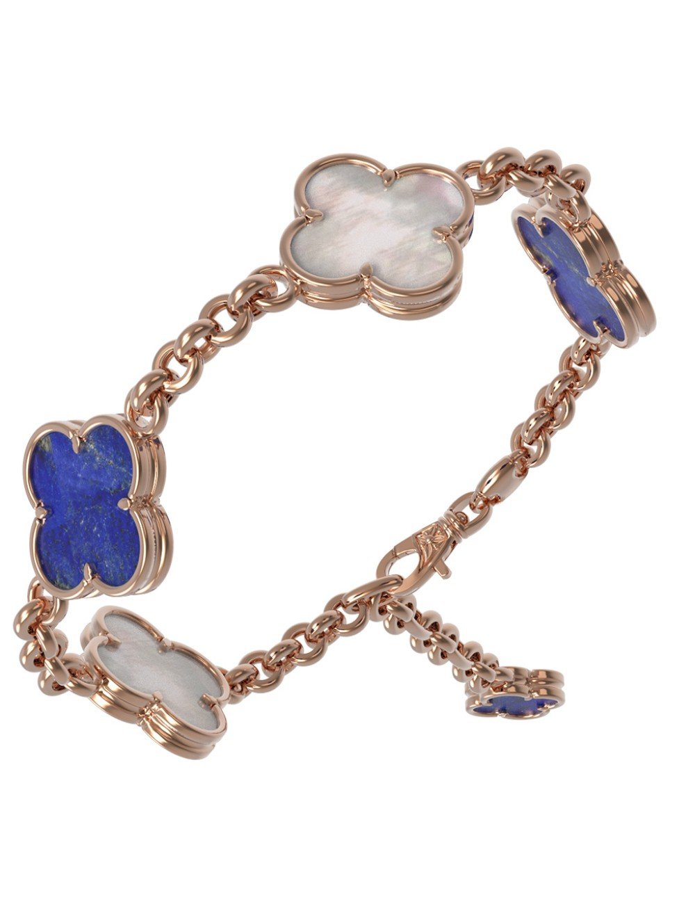 Браслет из золота c лазуритом и перламутром