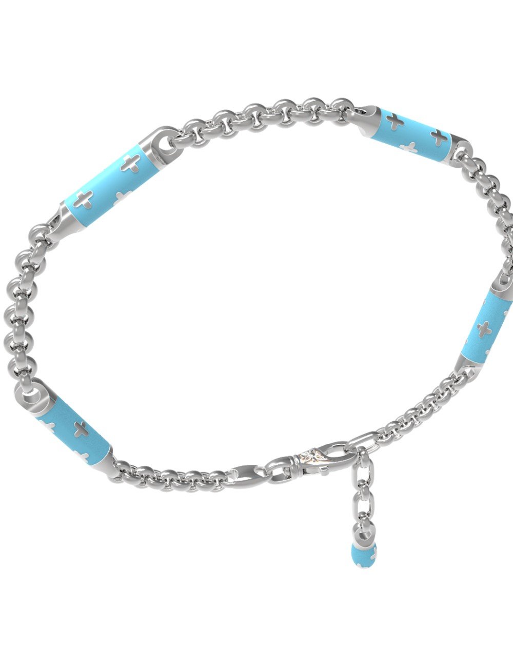 Браслет из белого золота c эмалью