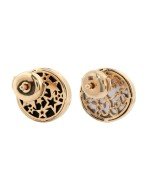 Серьги из золота c бриллиантами, ониксом и перламутром