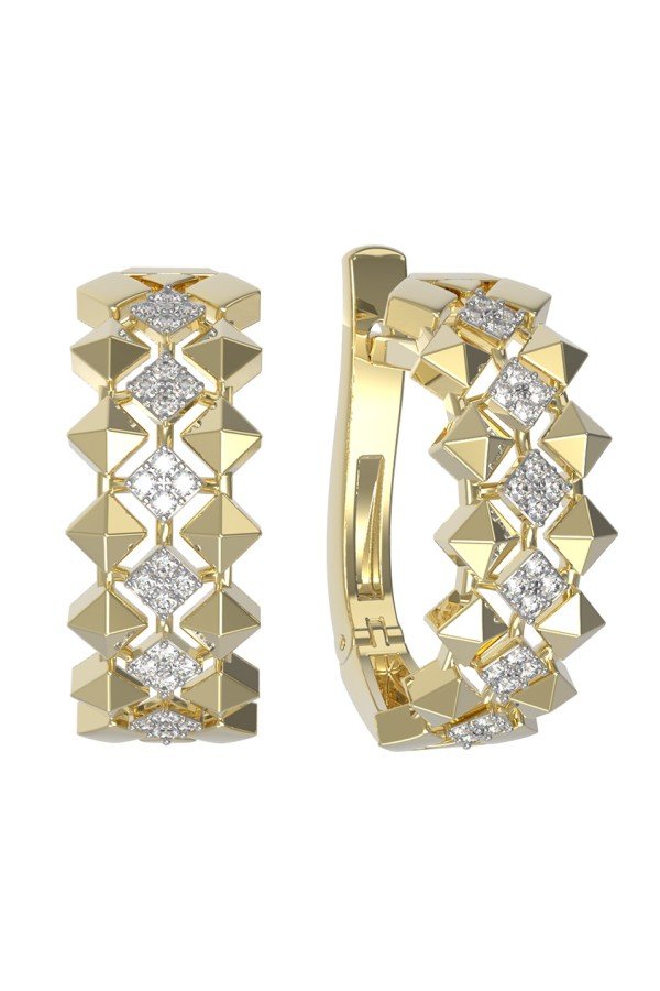 Серьги из лимонного золота c бриллиантами