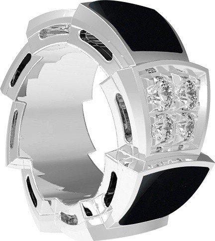 Подвеска из белого золота c бриллиантами и ониксом