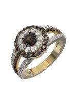 Кольцо из лимонного золота c бриллиантами