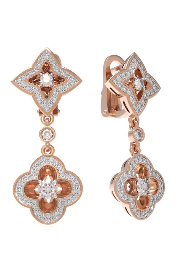 Серьги из золота c бриллиантами