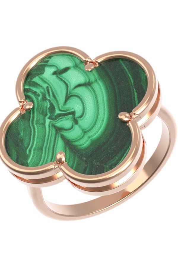 Кольцо из золота c малахитом