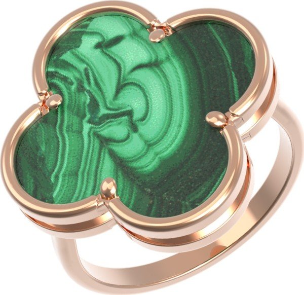 Кольцо из золота c малахитом