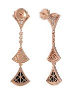 Серьги из золота c бриллиантами, ониксом и перламутром