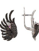 Серьги из белого золота c фианитом