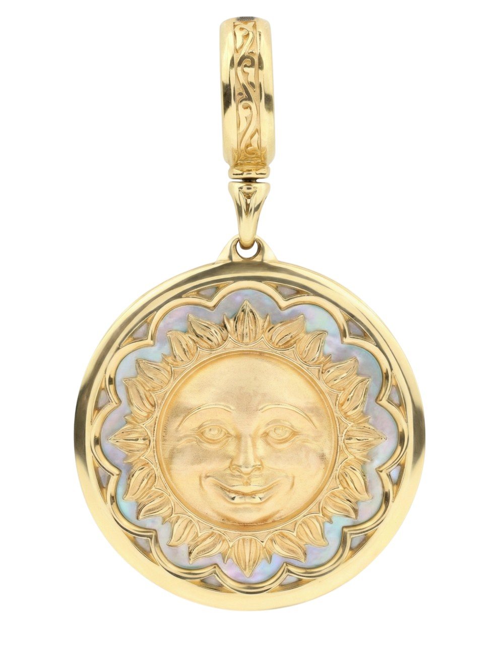 Подвеска из лимонного золота c перламутром