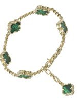 Браслет из лимонного золота c малахитом