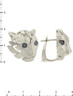 Серьги из белого золота c сапфиром