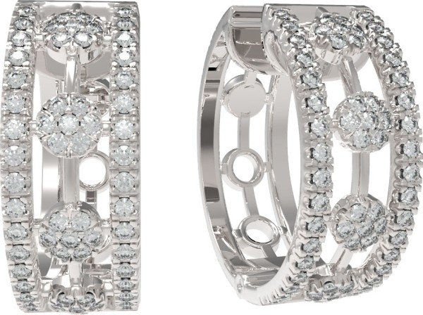 Серьги из белого золота c бриллиантами