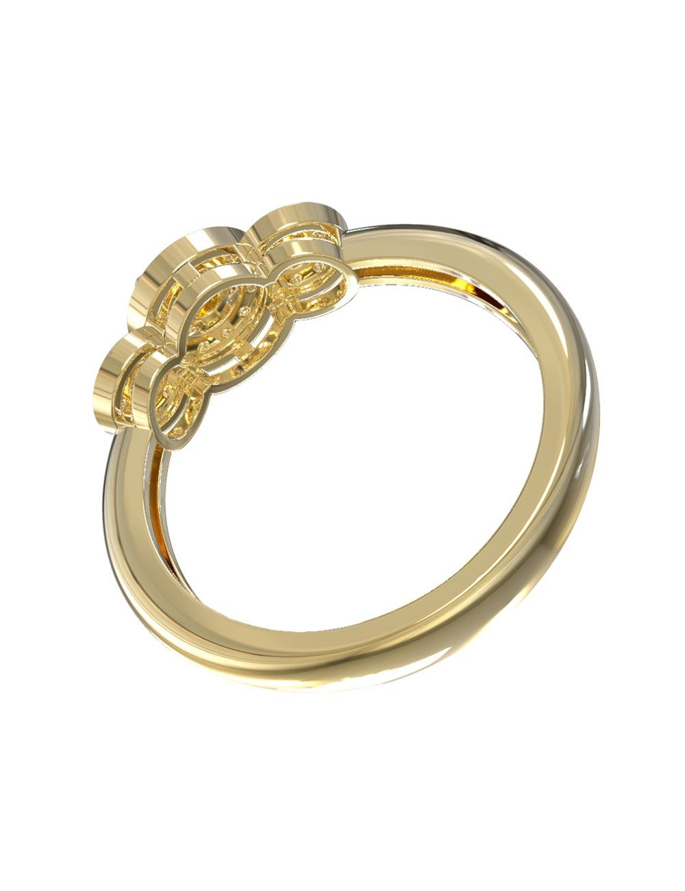 Кольцо из лимонного золота c бриллиантами