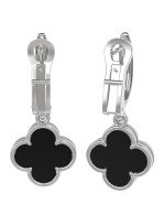 Серьги из белого золота c ониксом