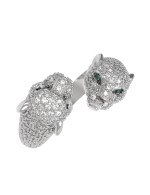 Кольцо из белого золота c бриллиантами и изумрудом