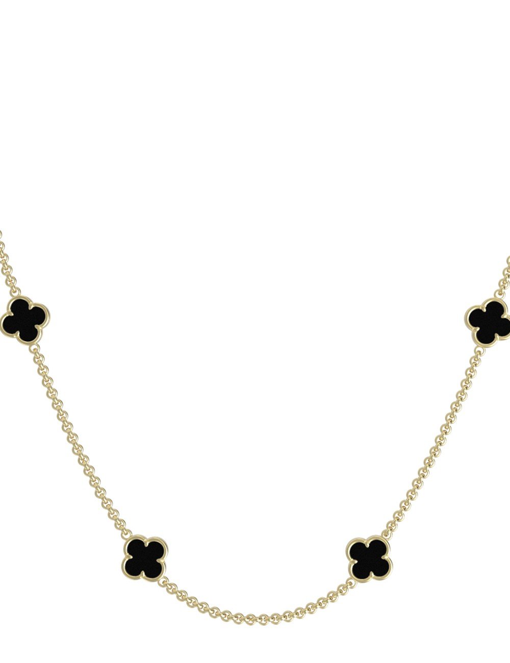 Колье из лимонного золота c ониксом