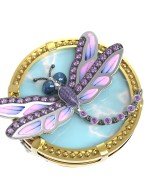 Кольцо из лимонного золота c бирюзой, аметистом и эмалью