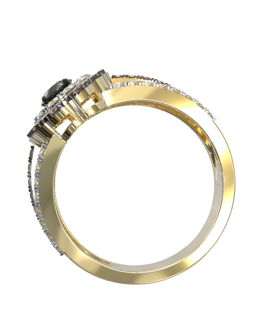 Кольцо из лимонного золота c бриллиантами