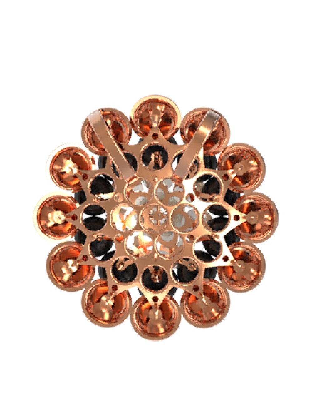 Подвеска из золота c ониксом и перламутром