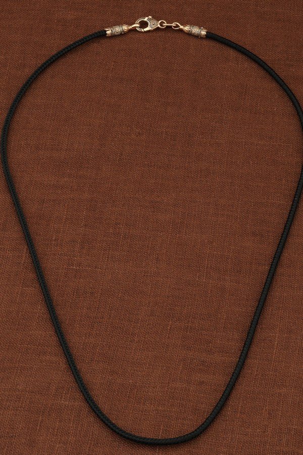 Шнурок шёлковый из золота 585 пробы c шёлковым шнурком