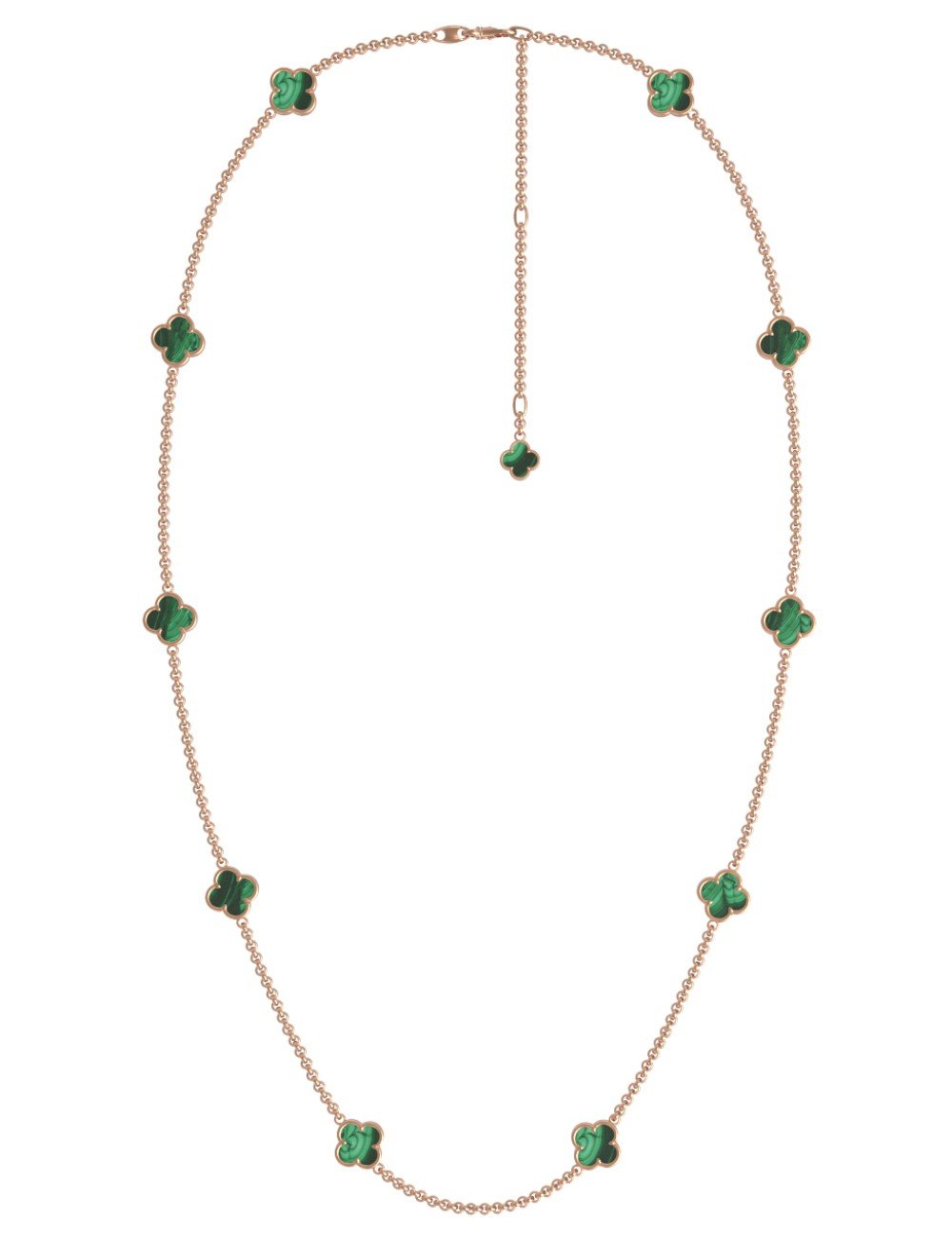 Колье из золота c малахитом